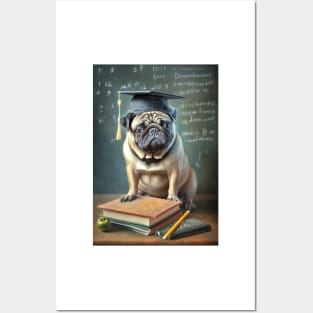 Pug Dog Graduation Card Posters and Art